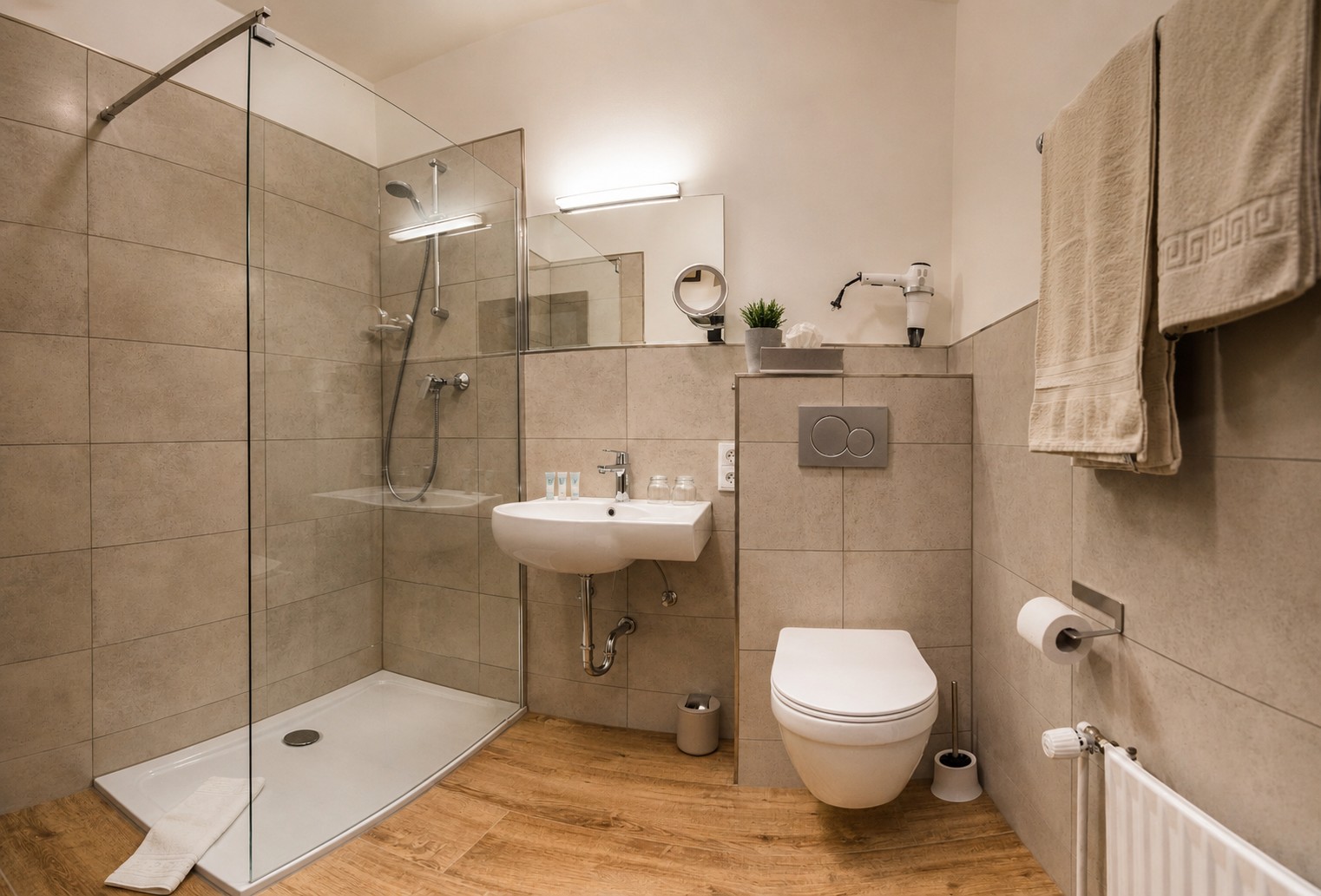Badezimmer im Hotel Wiesengrund